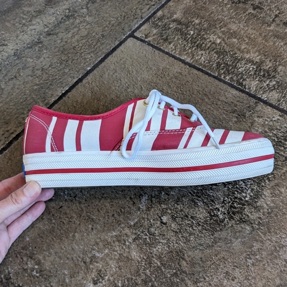 Keds Kate Spade Chunky Platform Sneakers Size 6 Red & Cream - Picture 10 of 16